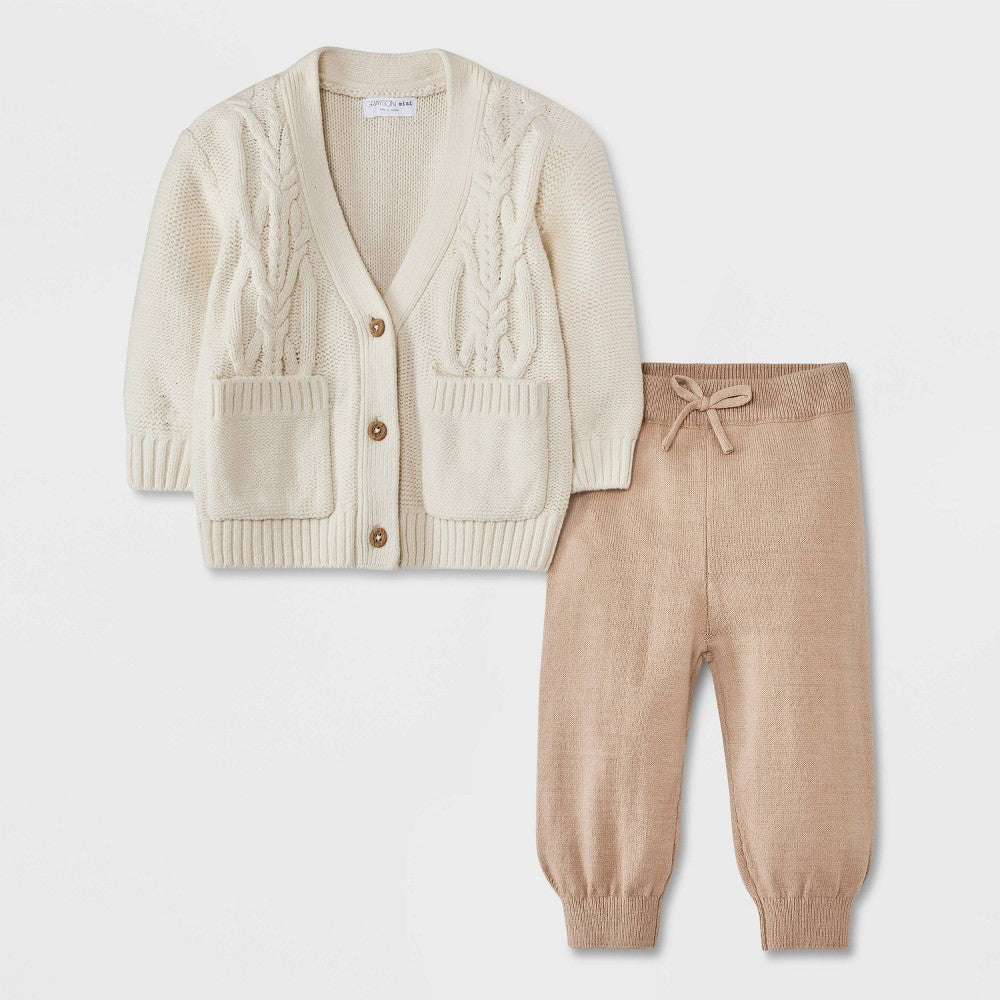 Grayson boys Cable Top & Bottom Set - 6-9M
