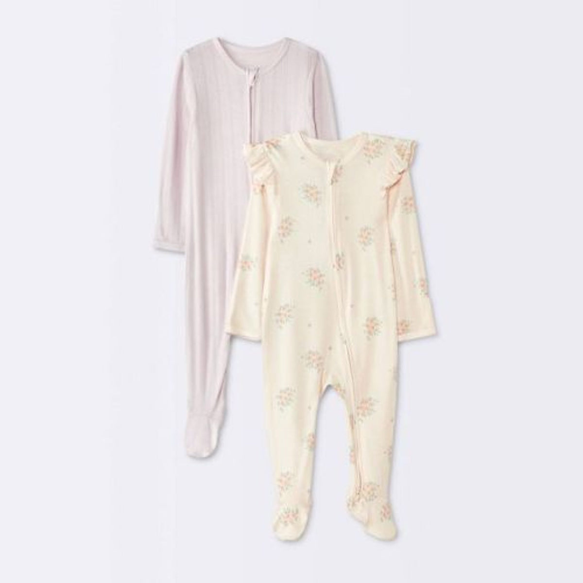 Cloud Island Baby Girls' Floral Footed Pajamas Pink 6-9M