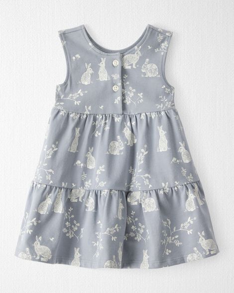 Carter's Organic Cotton Bunny Knit Dress, Grey, 6M girl