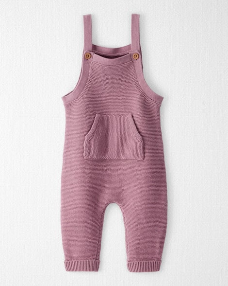 Little Planet By Carter's Organic Sweater Overalls Set, Pink 6M