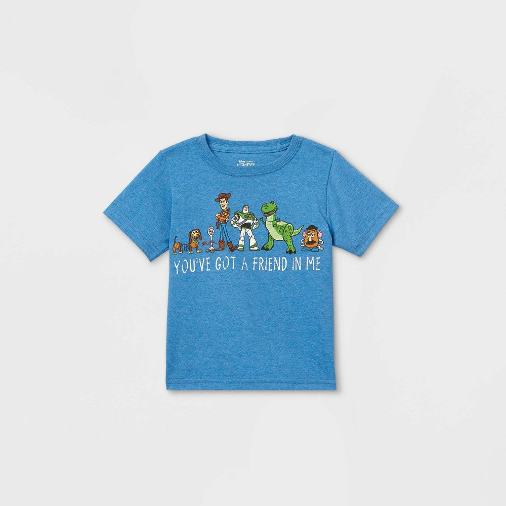 Toddler Boys' Toy Story 'Friend in Me' Short Sleeve Graphic T-Shirt - Blue 5T