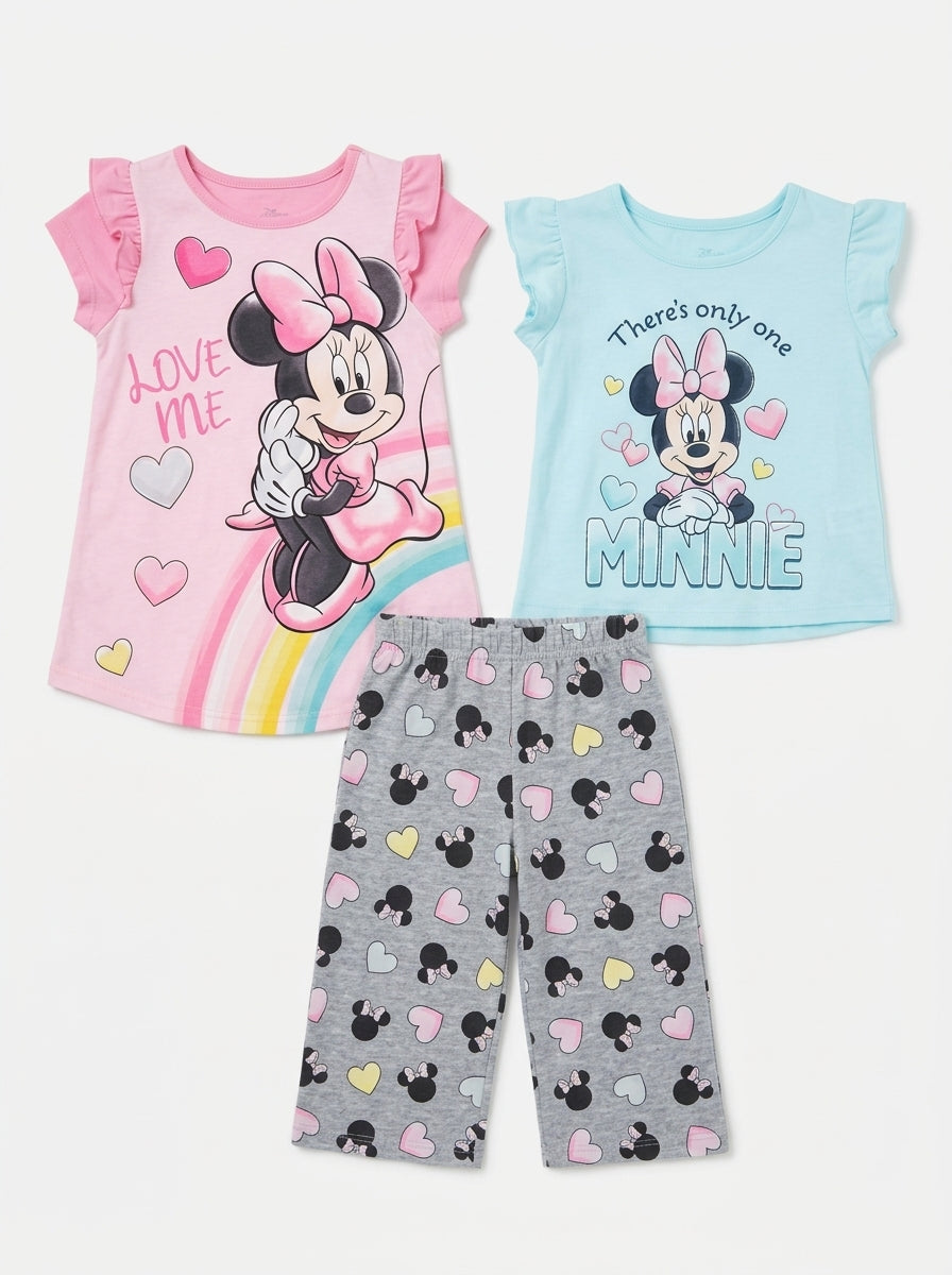 Disney Minnie Mouse Girls Pajama Set 3pc 2T