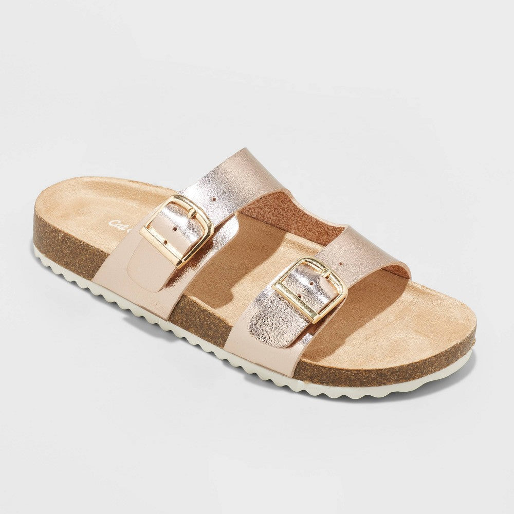 Kids' Drew Slip-on Footbed Sandals - Cat & Jack™ Rose Gold 1 - Girl