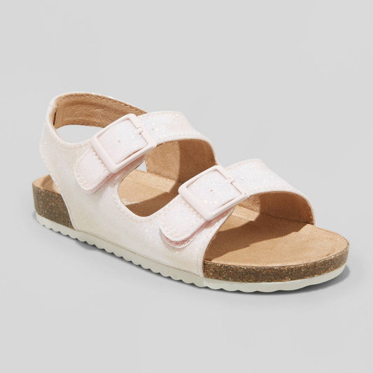 Toddler Reegan Shimmer Footbed Sandals - Cat & Jack Blush 8 - Girl