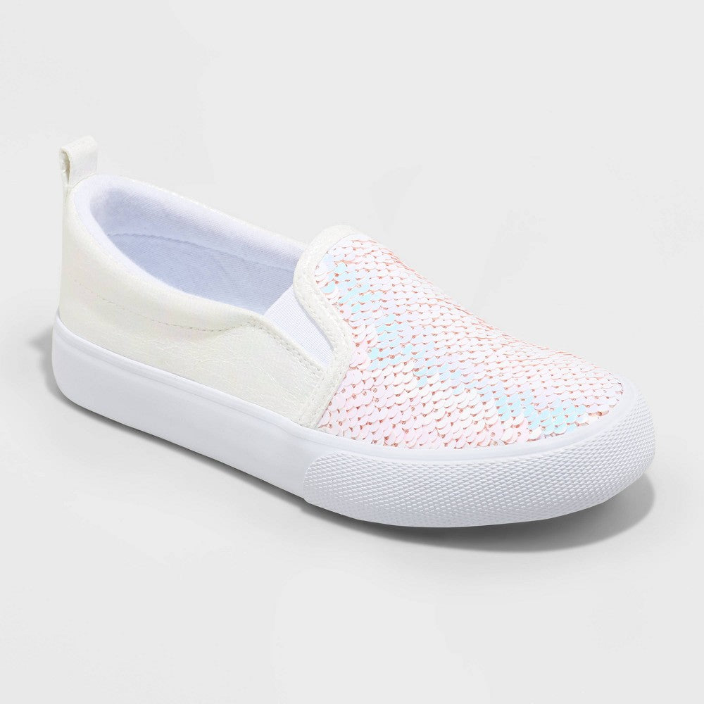 Girls' Aliki Flip Sequin Slip-on Sneakers by Cat & Jack™ — Sparkly Casual Shoe