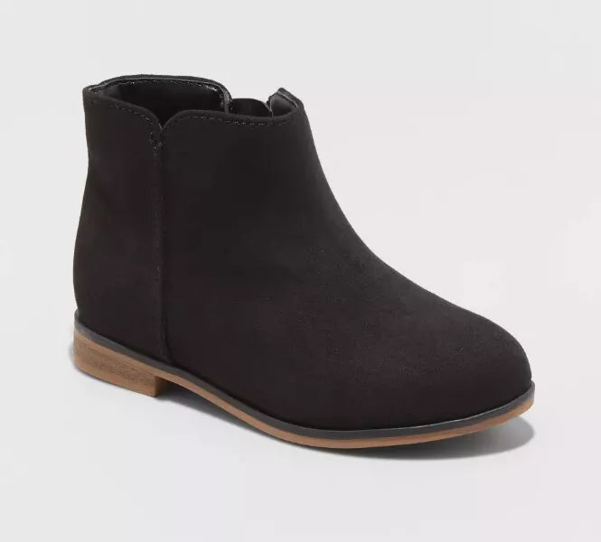Cat & Jack Toddler Penelope Zipper Boots Black 8 girl