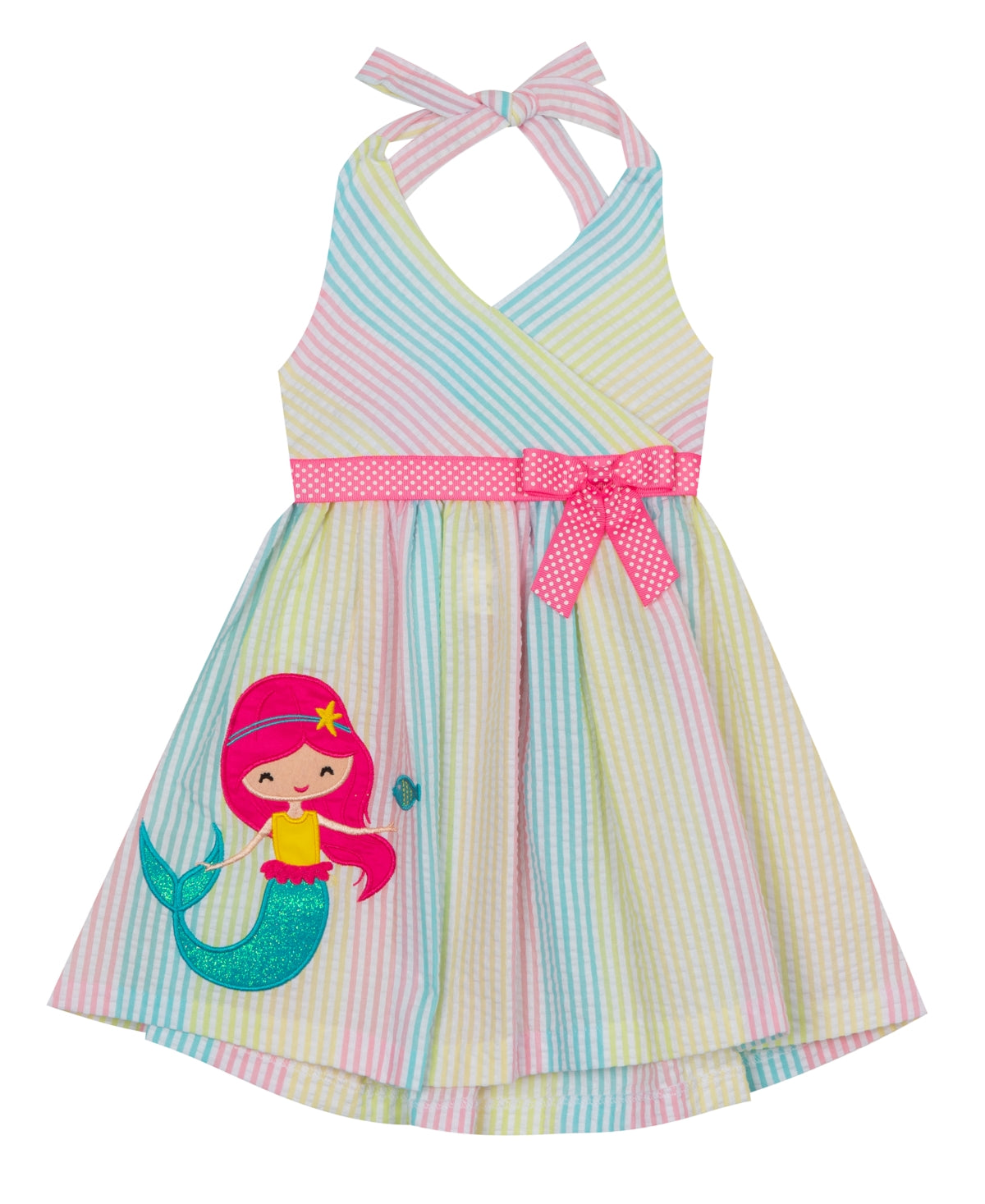 Rare Editions Little Girls Stripe Seersucker Dress Size 6