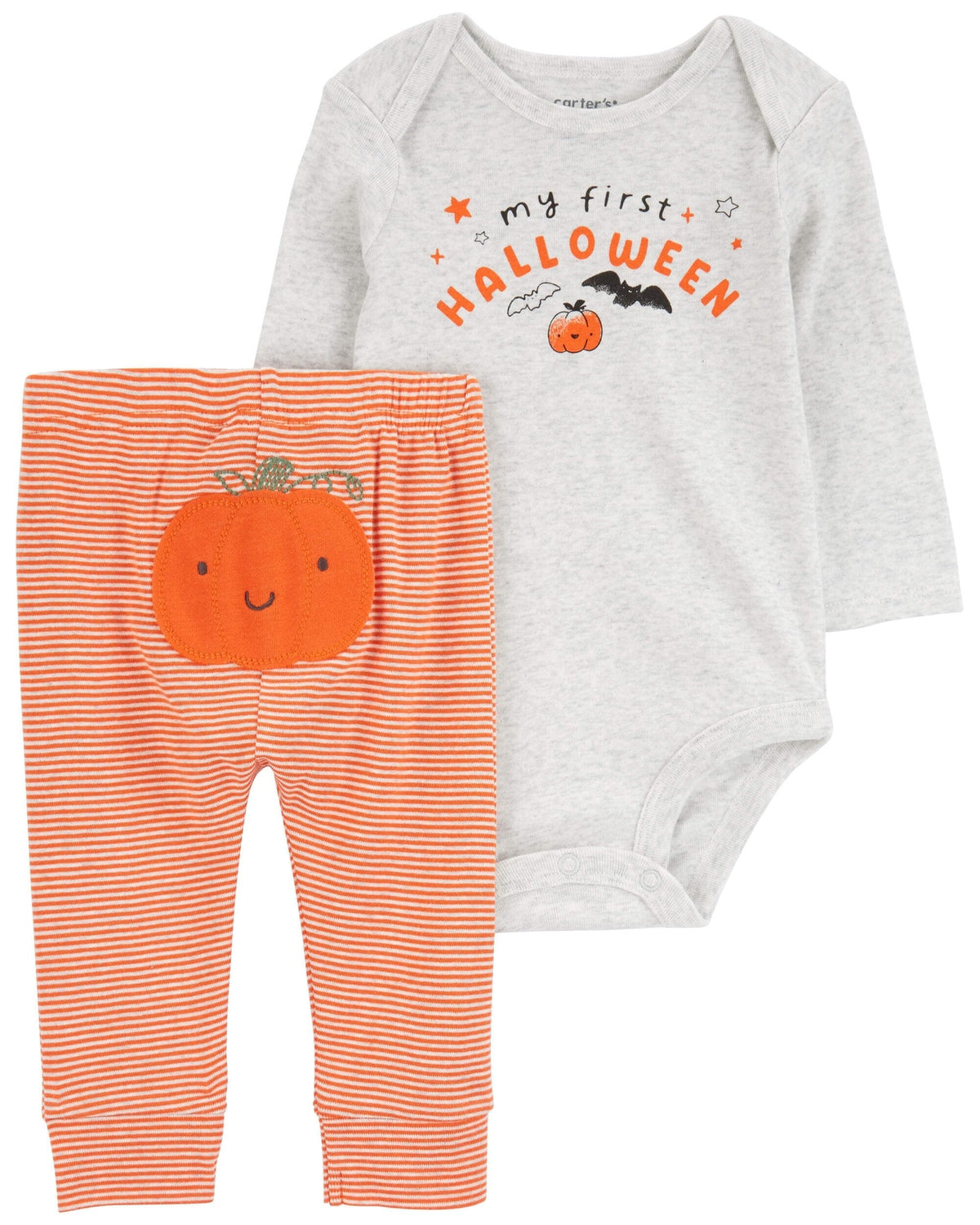 Carter's First Halloween Bodysuit & Pants Set, 6 Months Orange boys