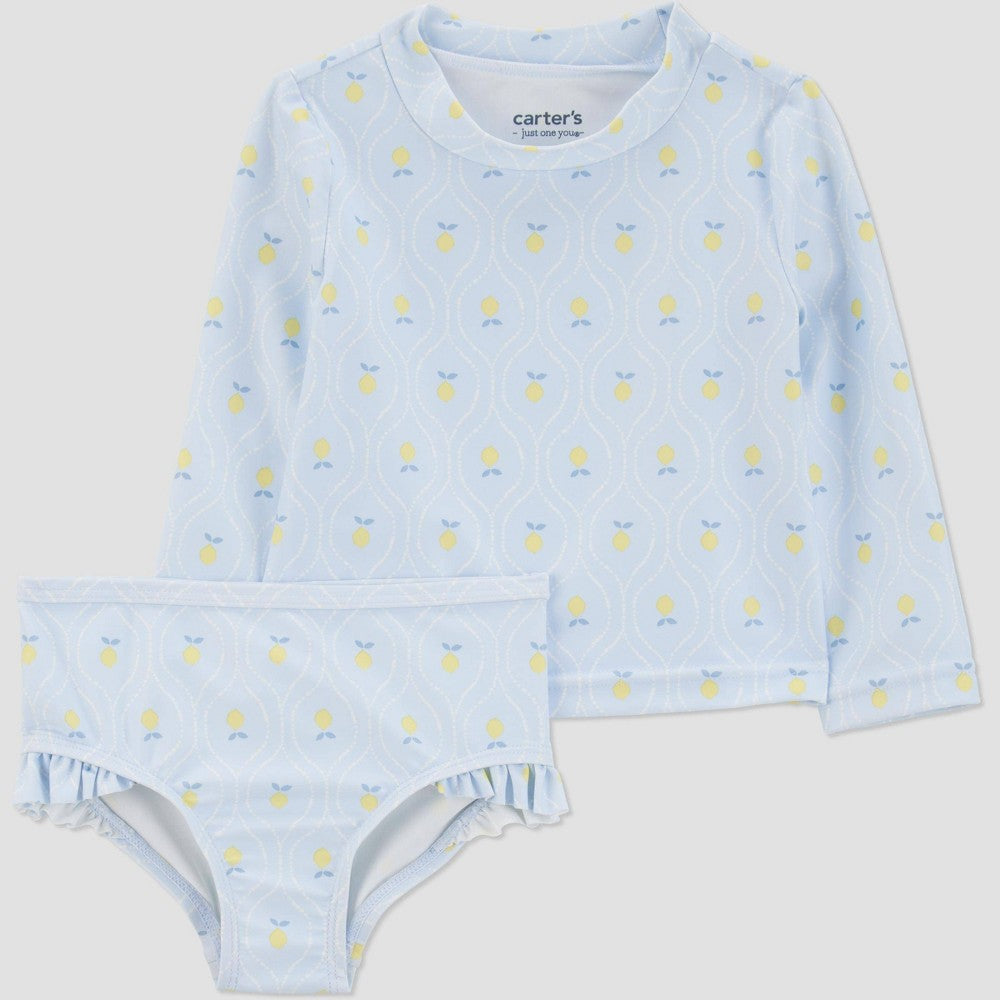 Carter's Baby Girls' Lemon Rash Guard Set 3M UPF 50+