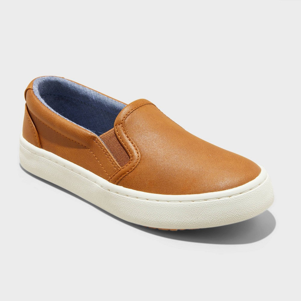 Cat & Jack Kids' Colby Slip-On Sneakers Cognac Size 13 boys