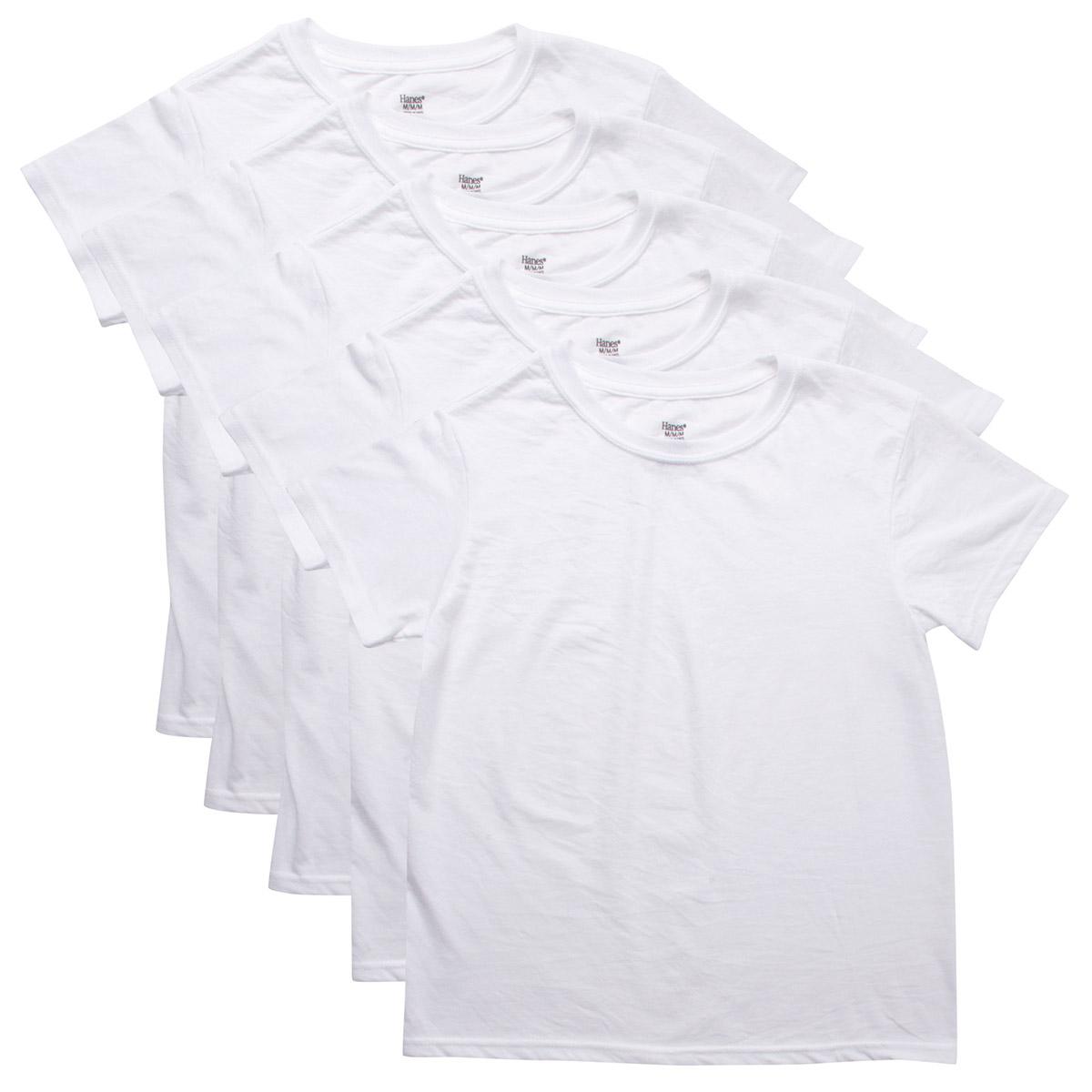 Hanes Boys' Crewneck Undershirt XL, Cool Comfort, Pack of 5