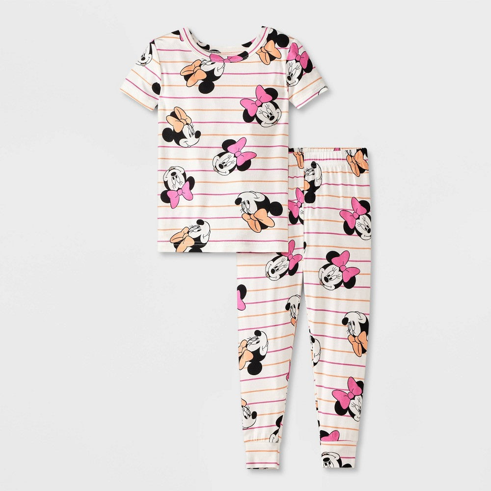 Disney Minnie Mouse Toddler Girls' 2pc Pajama Set 5T White