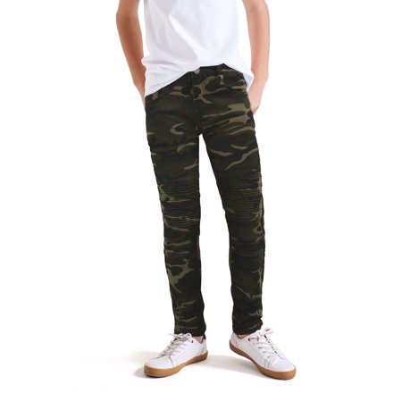 Big Boy's Moto Fashion Jeans - Child - Olive Camo