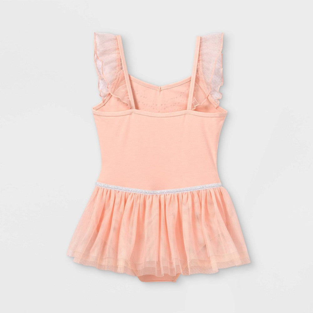 Cat & Jack Girls' Cami Leotard with Lace Skirt Pink S