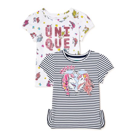 Garanimals Girls Elevated T-Shirts, Pack of 2, Sizes 5
