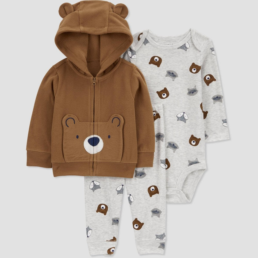 Carter's Baby Boys' Bear Coordinate Set Brown, Size 12M