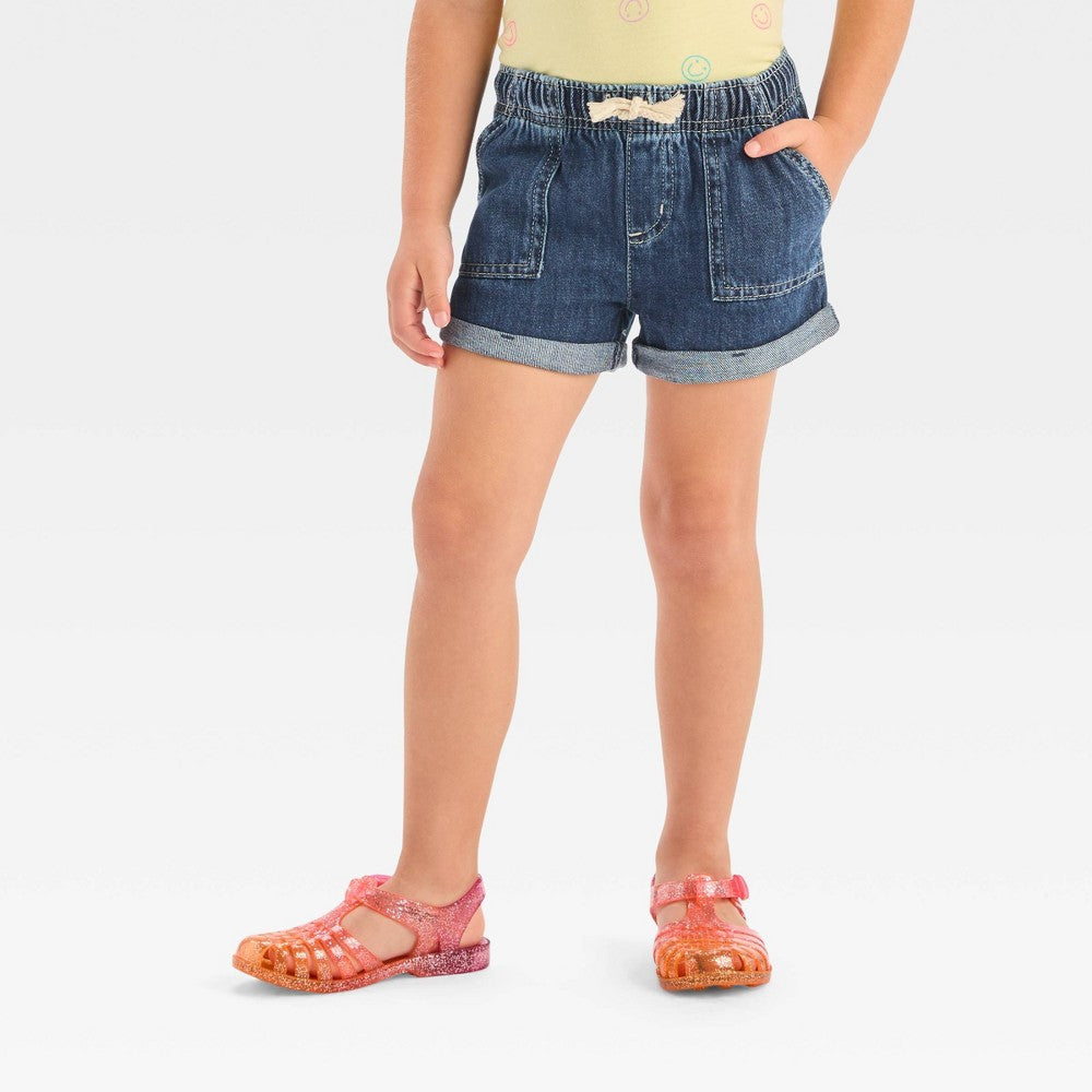 Cat & Jack Toddler Girls' Denim Shorts 12M Dark Wash
