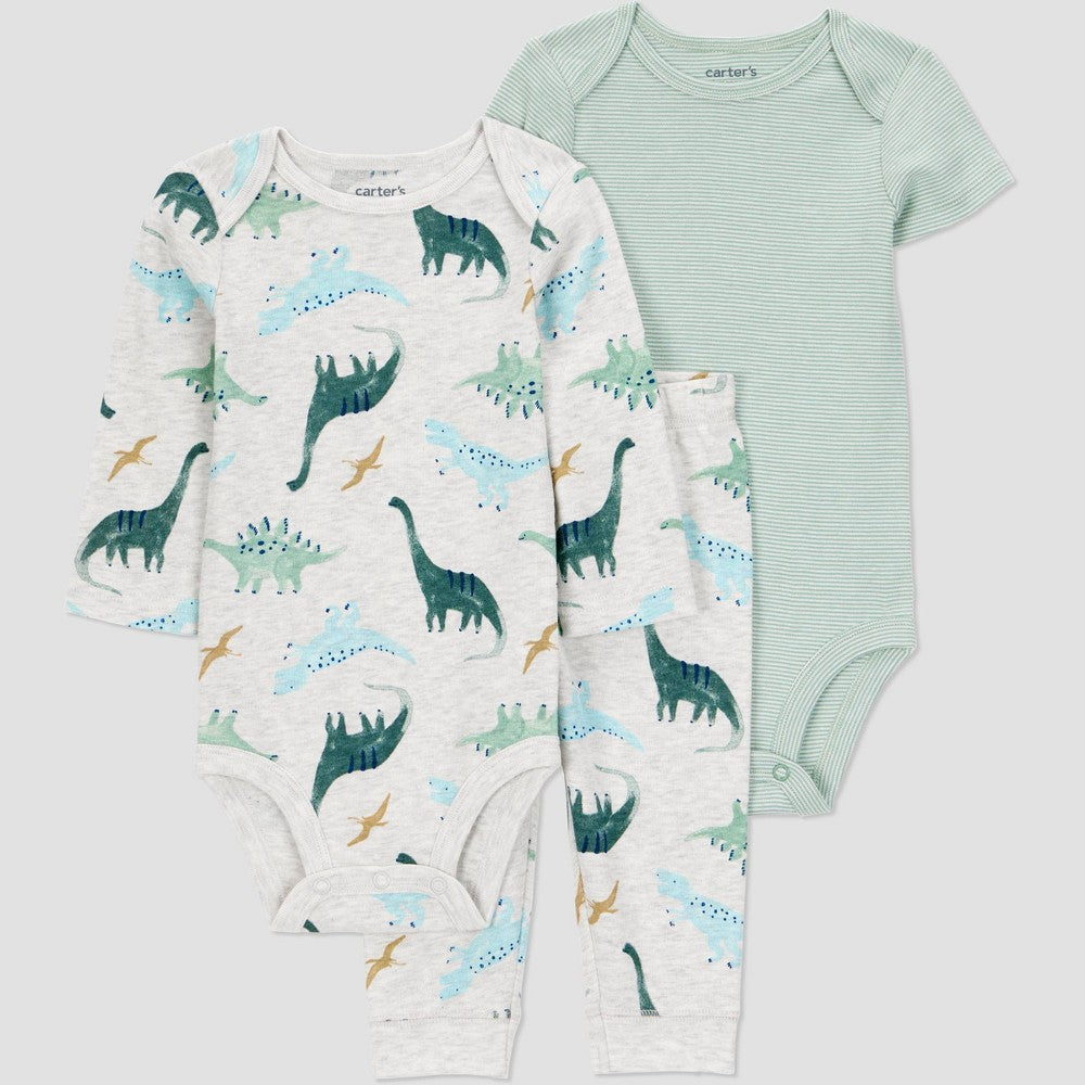 Carter's 3pc Dinosaur Bodysuit Set Newborn Boys