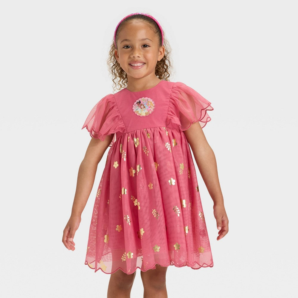 Disney Princess Toddler Tulle Dress Metallic Shine Pink 2T girl