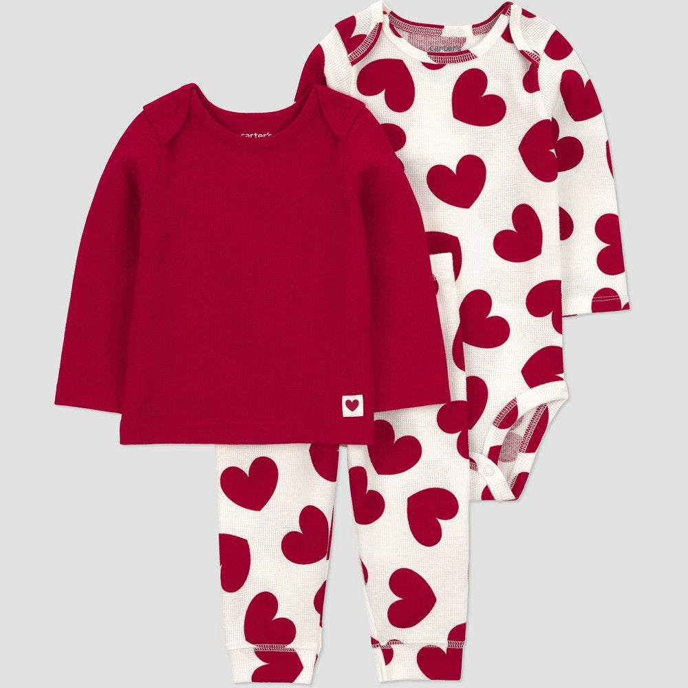 Carter's Baby Boys' 3pc Valentine's Day Outfit - Red 6M