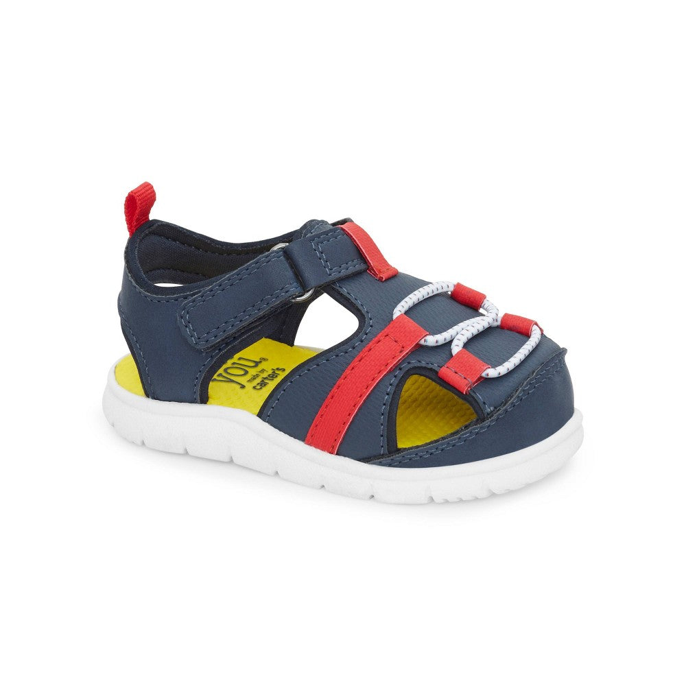 Carter'S Baby Boy Secure Fit Closed Toe Sandals Medium Navy Blue/Red 4