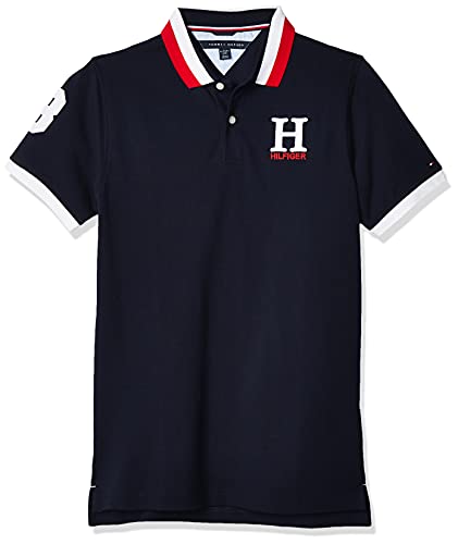 Tommy Hilfiger Boys Striped Polo Masters Navy, Size 5