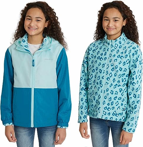 Eddie Bauer Youth girls Lone Peak 3-in-1 Jacket, Medium Blueg