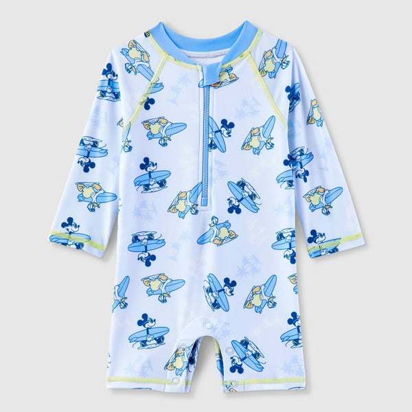 Disney Mickey Mouse Rash Guard 6M - Blue, UPF 50+, Long Sleeve boys