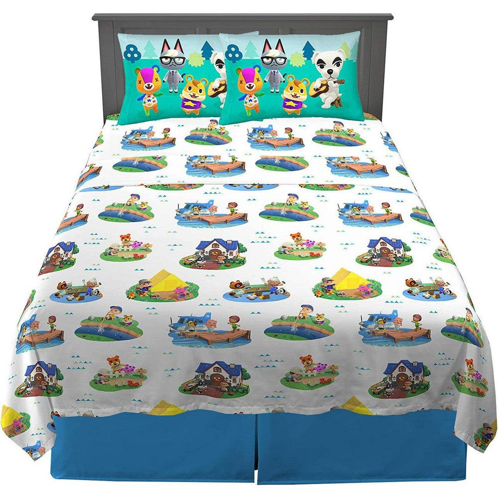 Franco Animal Crossing Gone Camping Full Sheet Set 4 Piece boys
