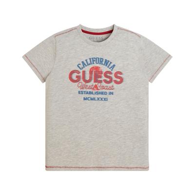 Guess Boys Holographic Logo T-Shirt - Light Stone Heather 14