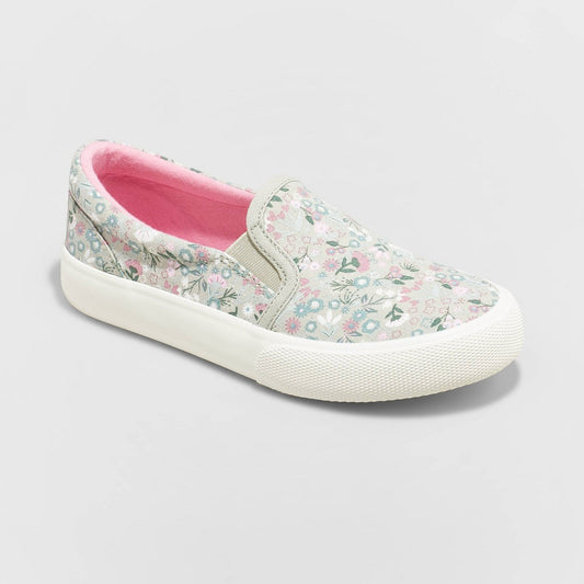 Girls  Sariah Floral Print Slip-on Sneakers - Cat & Jack Sage Green 1