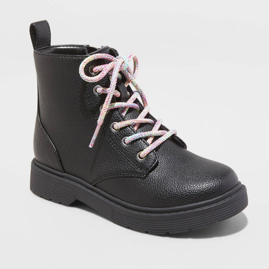 Girls' Zoe Zipper Lace-up Combat Boots - Art Class Signature Kids' Footwear