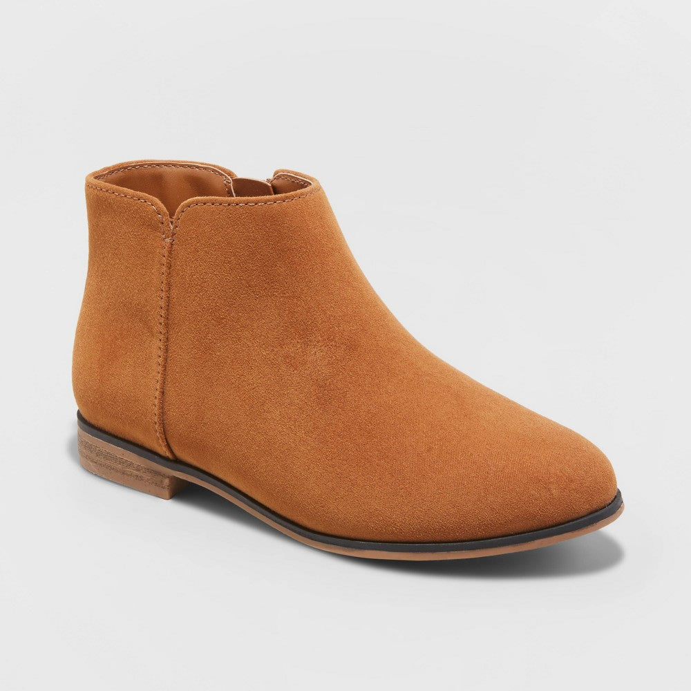 Girls Opal Zipper Booties - Cat & Jack Cognac 5 Flexible Outsole