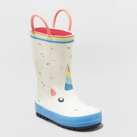 Toddler Girls' Selene Unicorn Print Rain Boots - Cat & Jack White 5