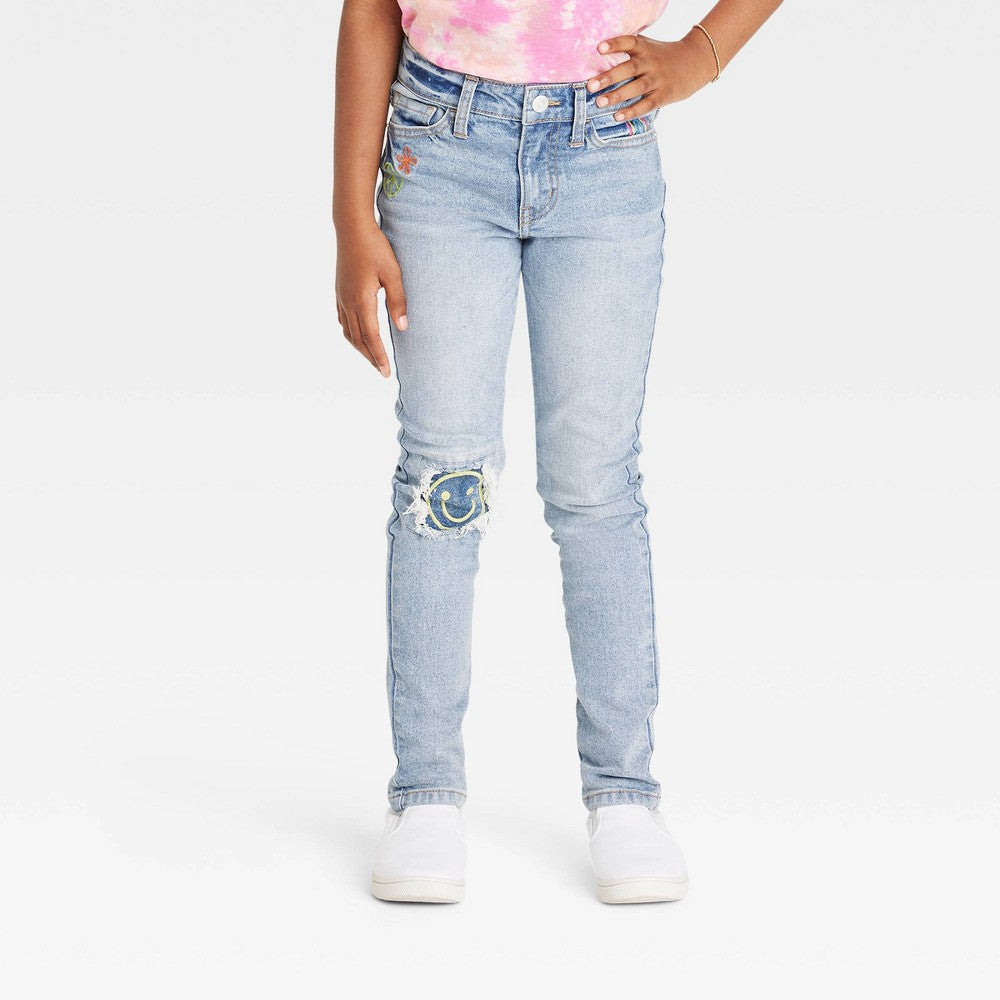 Girls' Mid-Rise Skinny Jeans - Cat & Jack™ Medium Wash