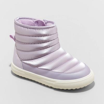 Toddler Girls' Ainsley Zipper Slip-on Booties - Cat & Jack Purple 6
