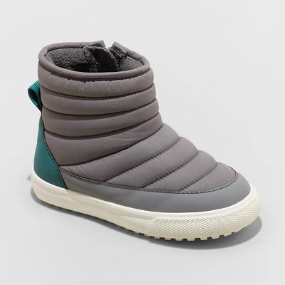 Toddler Boys' Ainsley Zipper Booties - Cozy Lined Winter Shoes with Side Zipper