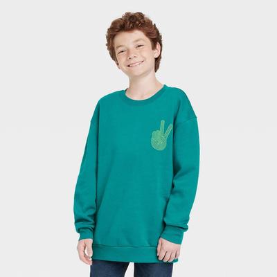 Art Class Boys' Crew Neck Fleece Pullover Sweatshirt Blue L