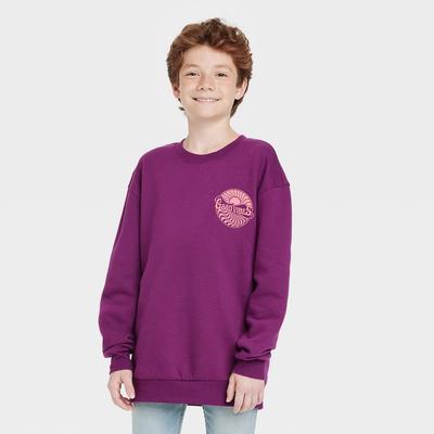 Art Class Boys' Crew Neck Fleece Pullover, Purple XL