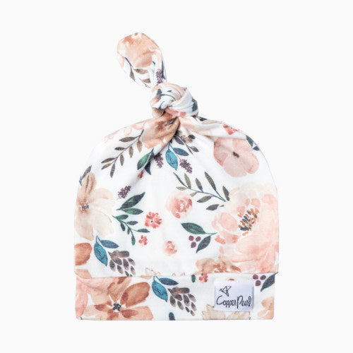 Copper Pearl Autumn Printed Top Knot Hat 0-4M girl