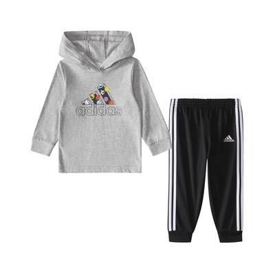 Adidas Baby Boys Hooded T-Shirt and Joggers Set - Gray 18M