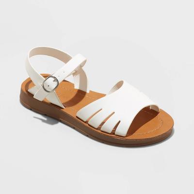 Girls' Lillian Ankle Strap Sandals - Cat & Jack White 3