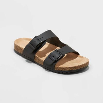 Kids' Drew Slip-on Footbed Sandals - Cat & Jack™ Black 1  - Girl