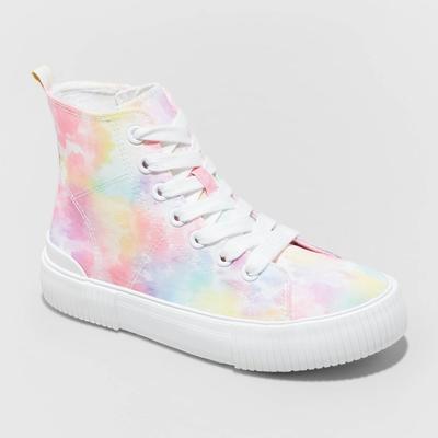 Girls' Cora Tie-Dye Zipper Lace-up Sneakers - Cat & Jack™ Casual Everyday Shoes