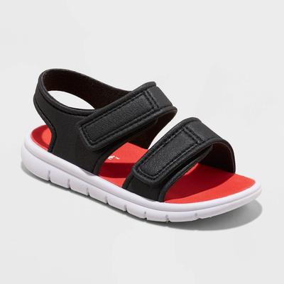 Toddler Tate Ankle Strap Sandals - Cat & Jack Black/Red 11 - Boy