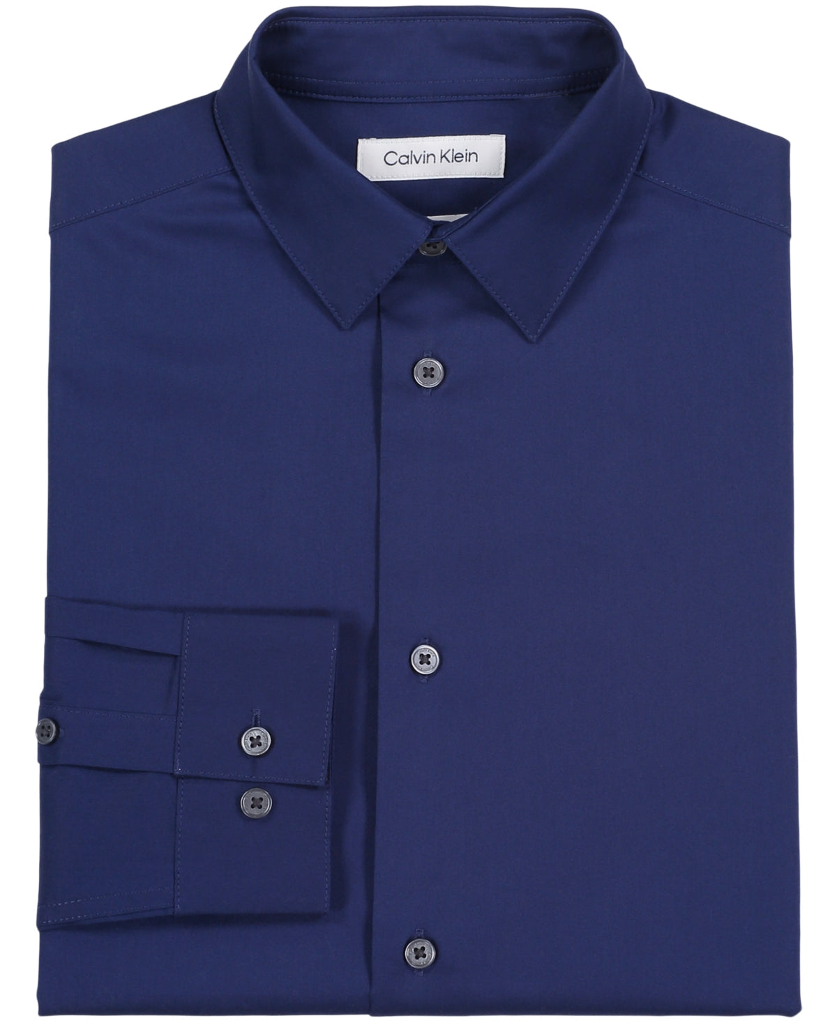 Calvin Klein Boys Slim Fit Navy Dress Shirt, Size 18