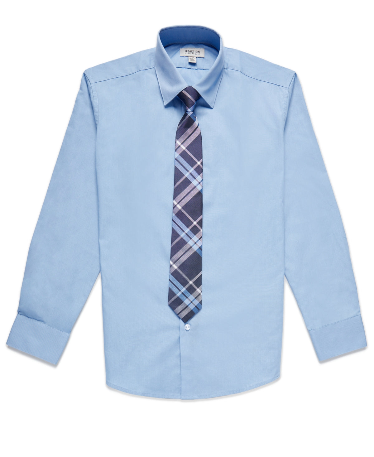 Kenneth Cole Reaction Boys' Blue Shirt and Tie Set, 18R