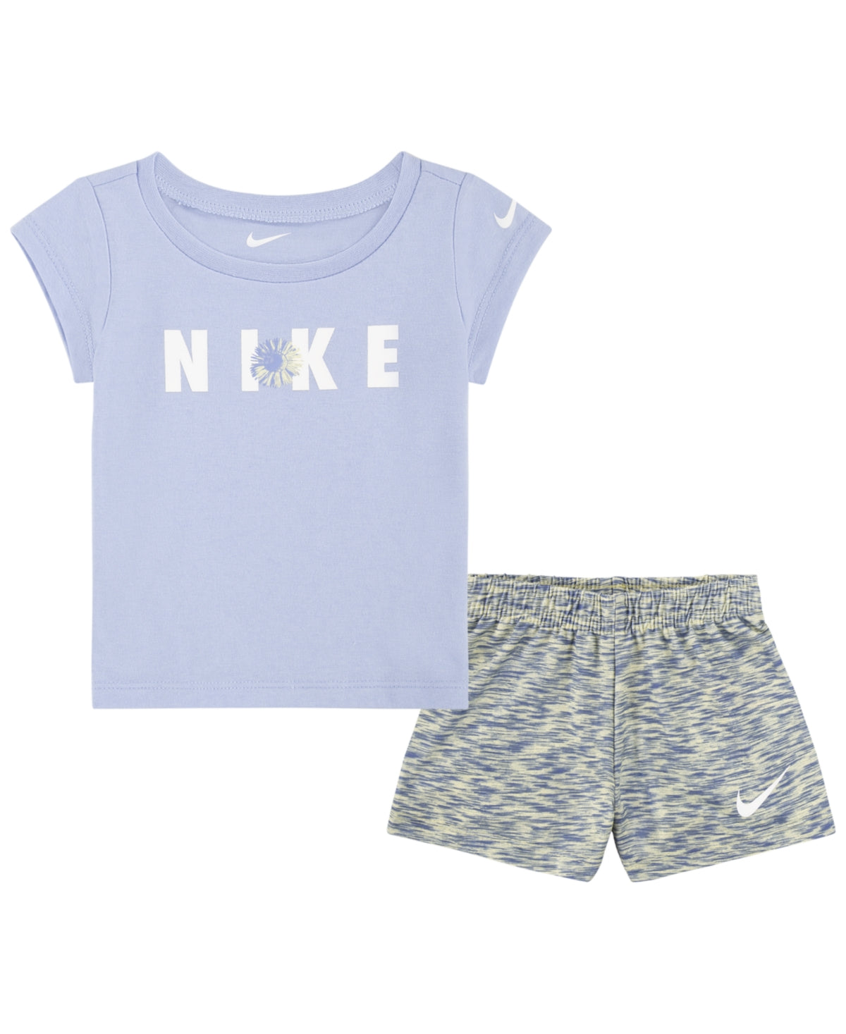 Nike Baby Girls Daisy T Shirt and Shorts, 2 Piece Set - Citron Tint