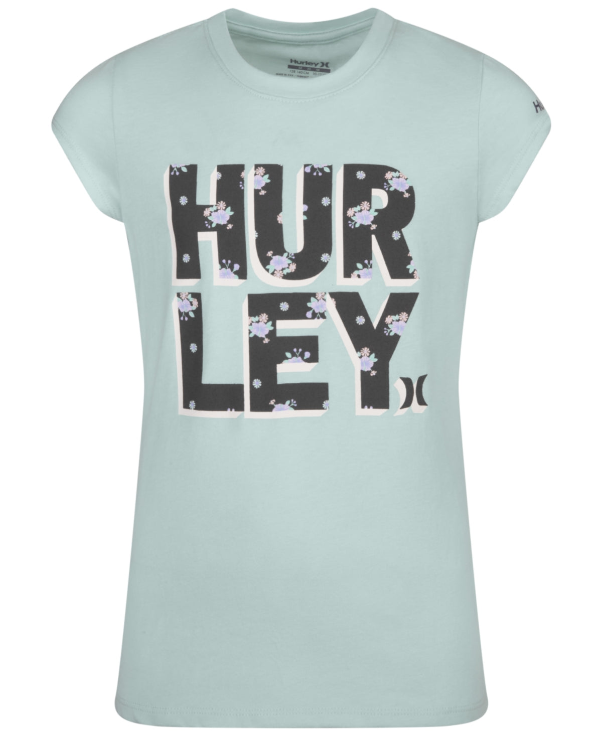 Hurley Big Girls Stack-a-Rific Short Sleeves T-shirt - Blue Mist