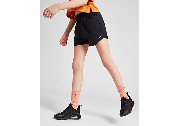 Nike Girls' One Shorts, Medium - Black/White
